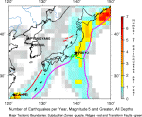 japan earthquake density map usgs